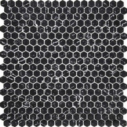 Мозаика Imagine Lab AGHG15-BLACK стекло 28.8х29.3 см матовая чип 15x17 мм, черная