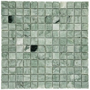 Мозаика Marble Mosaic Cloud Emerald Pol камень 30х30 см полированная чип 23х23 мм, зеленый, серый