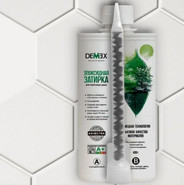 Эпоксидная двухкомпонентная затирка для плиточных швов Demex, глянцевая, белое облако DGE-101