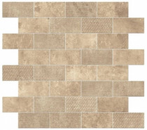 Мозаика Aix Beige Minibrick Tumbled-30,5x30,5 3.7x7.5 керамическая