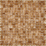 Мозаика из оникса Honey Onyx PIX202, чип 15x15 мм, сетка 305х305x8 мм глянцевая, коричневый