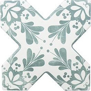 Керамогранит Cevica Beсolors Cross Dec. Stencil Lagoon 13.25х13.25 матовый