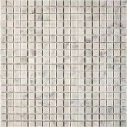 Мозаика из мрамора Bianco Carrara PIX239, чип 15х15 мм, сетка 300х300х4 мм матовая, серый