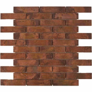Мозаика из меди PIX732, чип 98x23 мм, сетка 300х300x8 мм матовая, коричневый