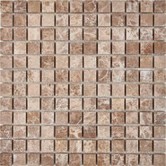 Мозаика из мрамора Light Emperador PIX225, чип 23x23 мм, сетка 305х305x6 мм матовая, бежевый
