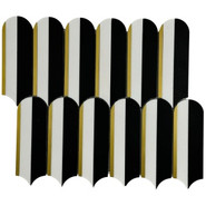 Мозаика Marble Mosaic Piano black Pol камень 25.5х29.8 см полированная чип 48x157 мм, черно-белый,золотой