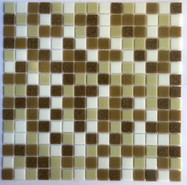 Мозаика из стекла PIX112, чип 20x20 мм, сетка 316х316х4 мм глянцевая, бежевый, белый, коричневый