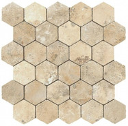 Мозаика Aix Blanc Honeycomb Tumbled (A0UA) 30x31 Неглазурованный керамогранит