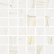 Мозаика Stellaris Carrara Ivory Mosaico керамогранит 30х30 см Italon матовая, бежевый, белый, серый 610110001137