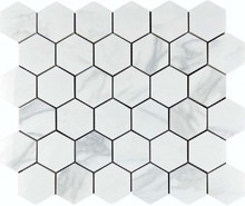 Мозаика Satuario Glacier 48 Hexagone mosaic 30.9х32.2 керамогранит Velsaa Mosaic полированная чип 48х48 мм, серый
