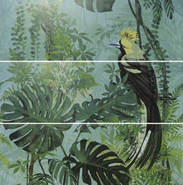 Панно Decor Set (3) DEF Virnia Turquoise 40x120 матовое керамическое