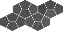 Мозаика Континуум Петрол Призм керамогранит 20.5х41.3 см матовая, черный 620110000185