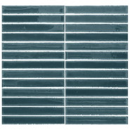 Мозаика Short Stick Pacific керамика 28х30 см Amadis Fine Tiles глянцевая чип 20х150 мм, синий 8436552229415