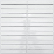 Мозаика P-530 керамика 29.6х30 см глянцевая чип 22х145 мм, белый