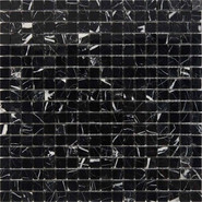 Мозаика из мрамора Black Majesty PIX250, чип 15x15 мм, сетка 305х305x4 мм глянцевая, черный