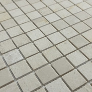 Мозаика Marble Mosaic Crema Marfil Mat камень 30х30 см матовая чип 23х23 мм, бежевый