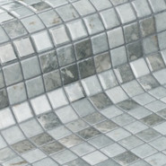 Мозаика Ezarri Galena стекло 31.3х49.5 см глянцевая чип 25х25 мм, серый