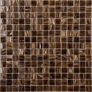 Мозаика SE02 стекло (сетка) 32.7х32.7 см глянцевая чип 20х20 мм, коричневый