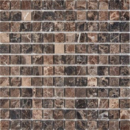Мозаика из мрамора Dark Emperador PIX220, чип 23x23 мм, сетка 305х305x6 мм матовая, коричневый
