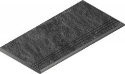 Ступень угловая Материя X2 Titanium Gradino Round Grip 30x120 Dx керамогранит антискользящая (grip), матовая Italon x2 620040000205