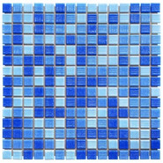 Мозаика стеклянная Aquaviva Miami Light 32.7х32.7 см матовая чип 20х20 мм, голубой, серый, синий 023332