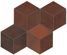 Мозаика Blaze Corten Mosaico Esagono Matt (A0UP) 30x35 Неглазурованный керамогранит