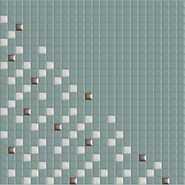 Мозаика Metrica Parallele 4 керамика 30х30 см Appiani глянцевая чип 12х12 мм, белый, зеленый, коричневый PARA004