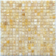 Мозаика из оникса Honey Onyx PIX305, чип 15x15 мм, 30.5х30.5 см полированная, бежевый