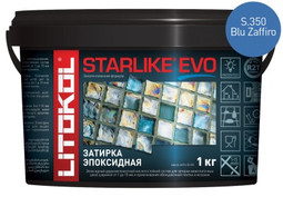 Затирка для плитки эпоксидная Litokol двухкомпонентный состав Starlike Evo S.350 Blu Zaffiro 1 кг 485360002