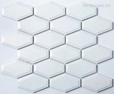 Мозаика R-314 керамика 26.8х29.4 см глянцевая чип 60х95 мм, белый