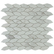 Мозаика Marble Mosaic Twist Volakas White Pol камень 31.5х33 см полированная, серый, белый