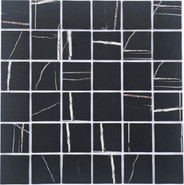 Мозаика PIX756 из стекла, 30х30 см Pixmosaic матовая чип 48x48 мм, черный PIX756