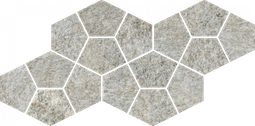 Мозаика Italon Magma Silver Mosaico Prism керамогранит 20.5х41.3 см матовая серебро-silver, серый 620110000246