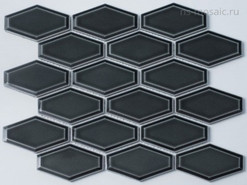 Мозаика R-316 керамика 26.8х29.4 см глянцевая чип 60х95 мм, черный
