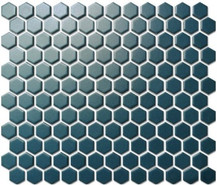 Мозаика PS2326-08 керамика матовая 26х30 см чип 23х26 мм, синий