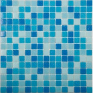 Мозаика MIX1 Cиний (сетка) стекло 32.7х32.7 см глянцевая чип 20х20 мм