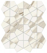 Мозаика Marvel Meraviglia Calacatta Bernini Hexagon Lapp. 40,3x46,6 керамогранит  Atlas Concorde Italy полированная, белый, серый AJQZ