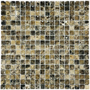 Мозаика Marble Mosaic Diamond Hermes Emperador Pol камень 30.5х30.5 см полированная чип 15х15 мм, коричневый, темно-коричневый