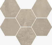 Декор Tерравива Грейдж мозаика гексагон/Terraviva greige mosaico hexagon 29x29 матовый керамогранит
