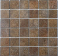 Мозаика P-513 керамика 30.6х30.6 см матовая чип 48х48 мм, коричневый
