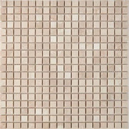 Мозаика из мрамора Cream Marfil PIX234, чип 15x15 мм, сетка 300х300x4 мм матовая, бежевый