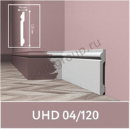 Напольный плинтус Solid UHD Polymer с креплением на клей 1 UHD 04/120, белый 14х120х2400 ударопрочный полистирол под покраску
