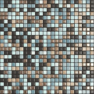 Мозаика Mix Standard Fusion 3 керамика 30х30 см Appiani матовая чип 12х12 мм, бежевый, голубой, коричневый XFUS 403