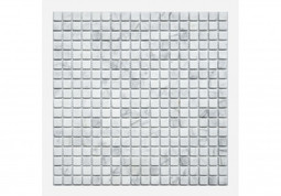 Мозаика Bianco Carrara Tum. 30.5х30.5 см мрамор матовая чип 15х15 мм, серый