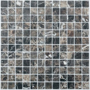 Мозаика K-743 мрамор 29.8х29.8 см матовая чип 23х23 мм, коричневый, черный