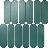 Мозаика P-560 керамика матовая 27.6х29 см NSmosaic Porcelain Series чип 43х148 мм, зеленый