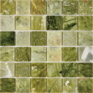 Мозаика из мрамора Dondong PIX213, чип 48x48 мм, сетка 305х305x6 мм глянцевая, зеленый