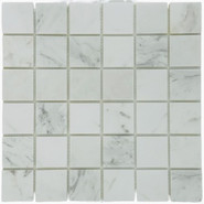 Мозаика Marble Mosaic Volakas white Pol камень 30.5х30.5 см полированная чип 48х48 мм, серый, белый