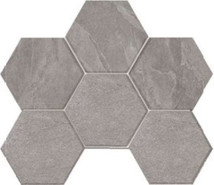 Мозаика LN02/TE02 Hexagon 25x28,5 неполированная керамогранит, серый 37109