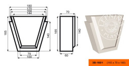 Лепнинапласт Замок ЗВ-165/1 фасадный полистирол 180х165х70 мм с покрытием эластичной шпатлёвкой PS-TechnoPlaster